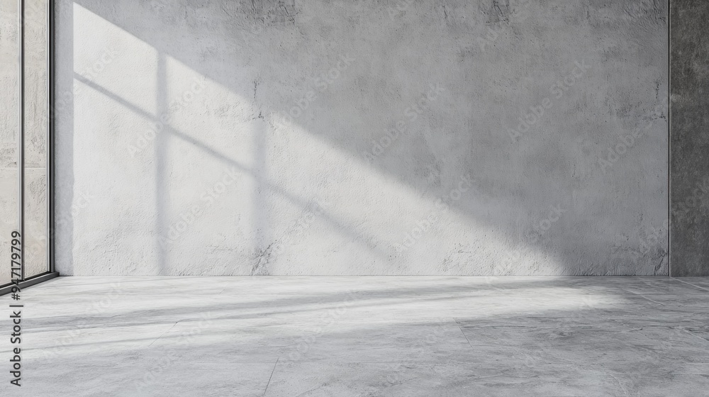 Minimalist Concrete Room with Window Light Minimalist Concrete Room with Window Light