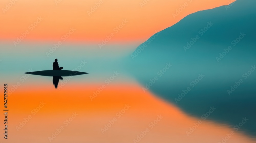 A tranquil pond reflecting the sky, with a solitary figure seated at its edge, capturing a moment of quiet reflection and emotional release in a peaceful natural setting. A tranquil pond reflecting the sky, with a solitary figure seated at its edge, capturing a moment of quiet reflection and emotional release in a peaceful natural setting.