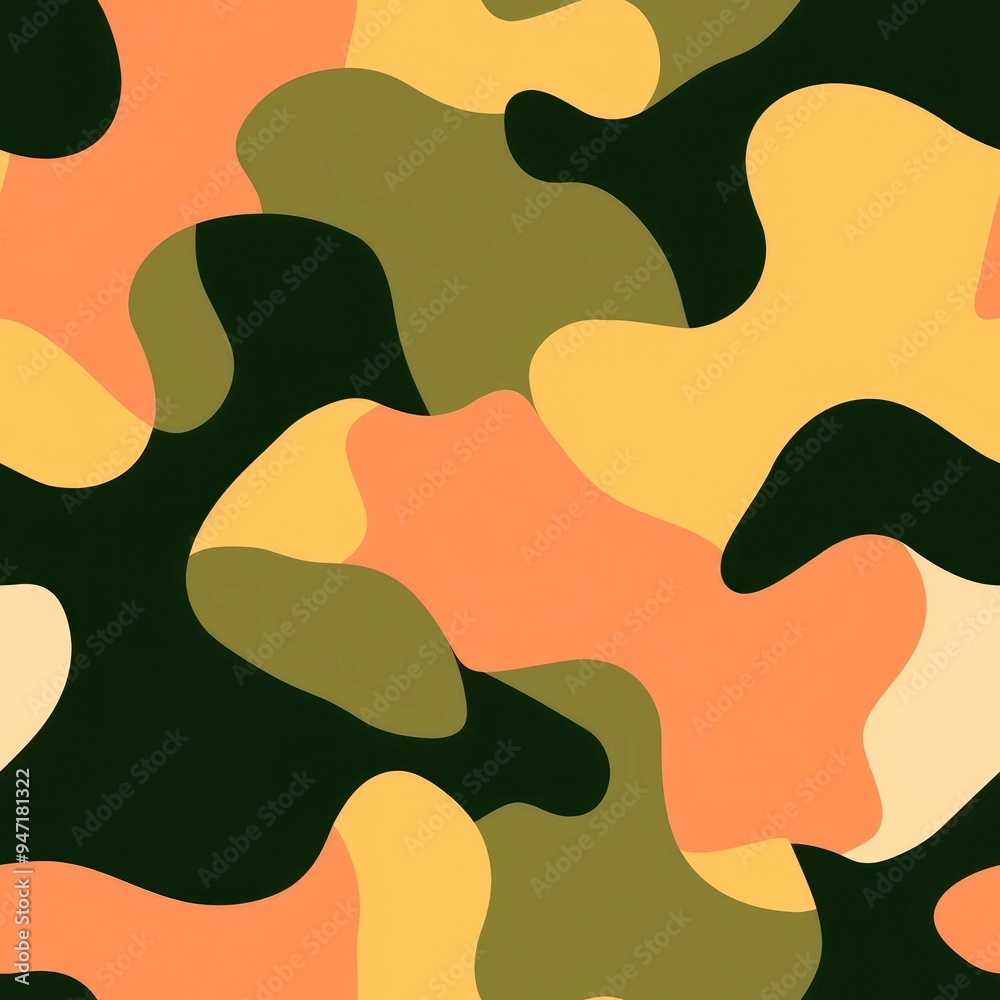 Abstract Camouflage Pattern with Yellow, Orange, and Green Colors Abstract Camouflage Pattern with Yellow, Orange, and Green Colors