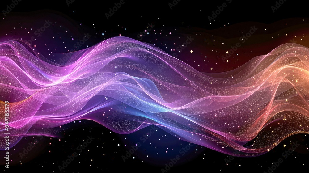Abstract Glittering Waves Against a Dark Background Abstract Glittering Waves Against a Dark Background