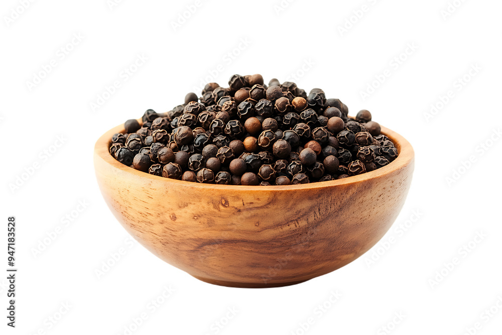 peppercorn in wood bowl isolated on transparent png peppercorn in wood bowl isolated on transparent png