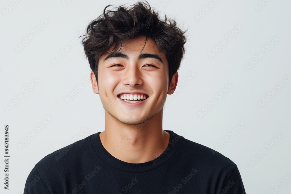 Fototapeta premium Happy young man smiling with his dimples