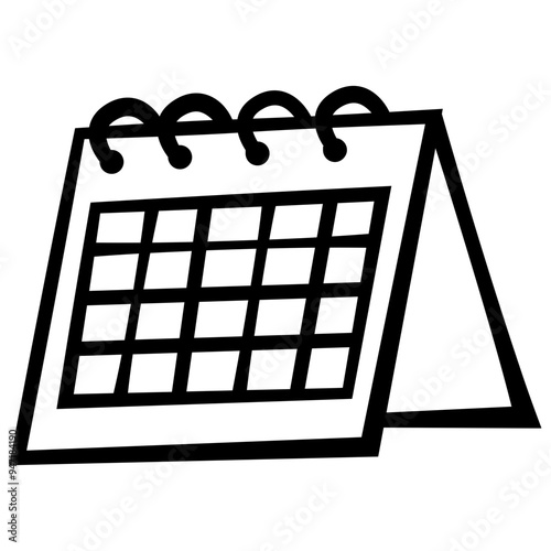 Desk calendar for scheduling and time management in business, doodle style.