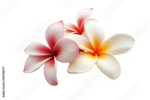 Tropical flowers frangipani (plumeria) isolated on transparent png