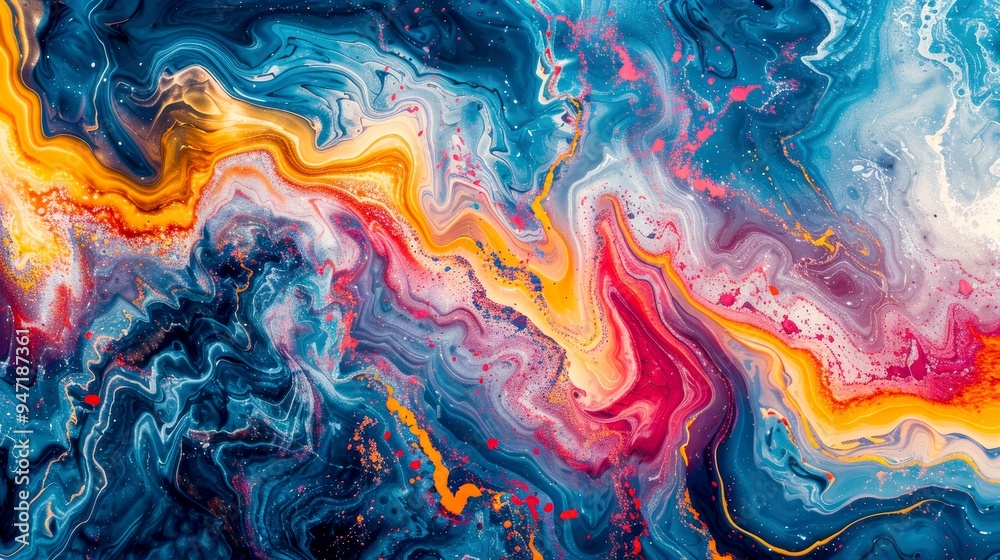Abstract Swirling Colors with Glitter and Specks Abstract Swirling Colors with Glitter and Specks