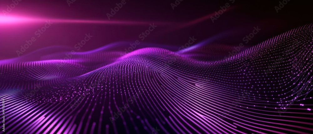 Futuristic Wavy Purple Lines Technology Background. Futuristic Wavy Purple Lines Technology Background.