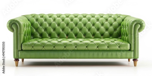 Modern green quilted fabric classic sofa on background , sofa, green, quilted, fabric, modern, classic, furniture, living room photo