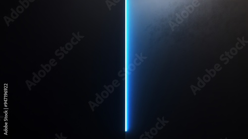 A Bright Blue Line of Light Against a Dark Background photo