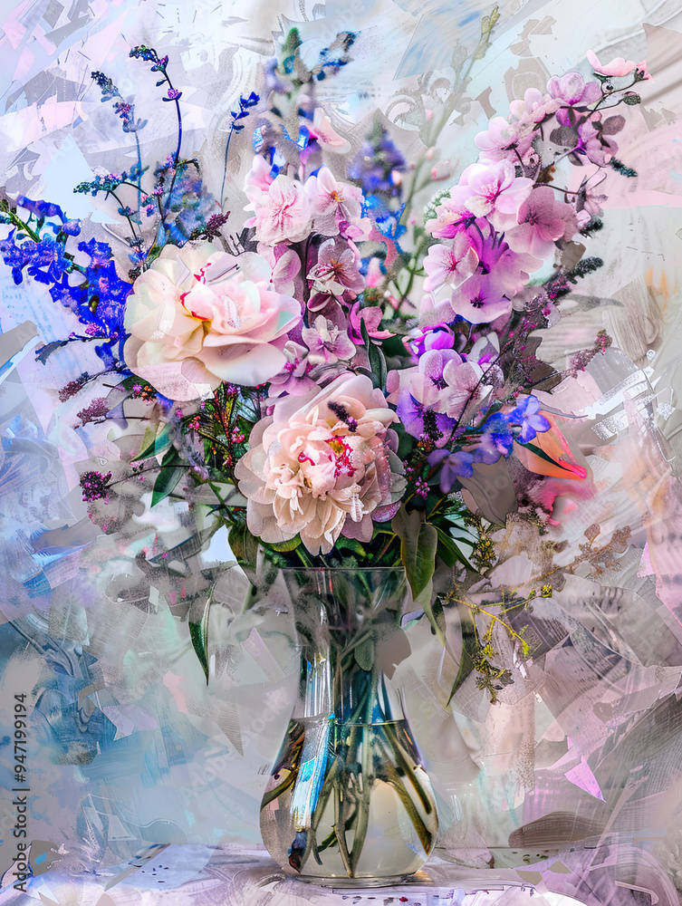 Pastel Blooms: An Impressionist Bouquet