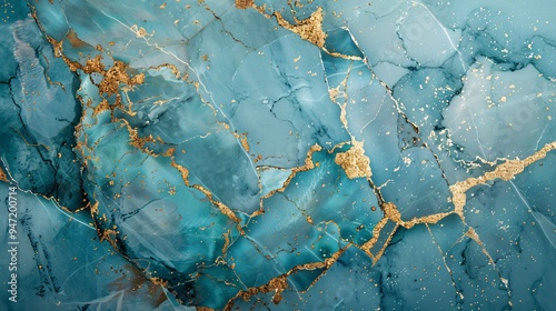 Blue marble texture background with gold veins and high detailed.