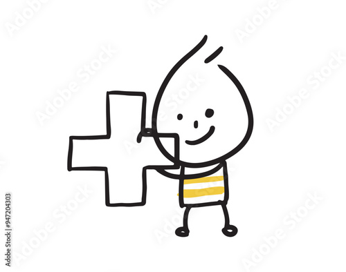 Plus Collection of hand drawn business worker icons. Vector illustration.
