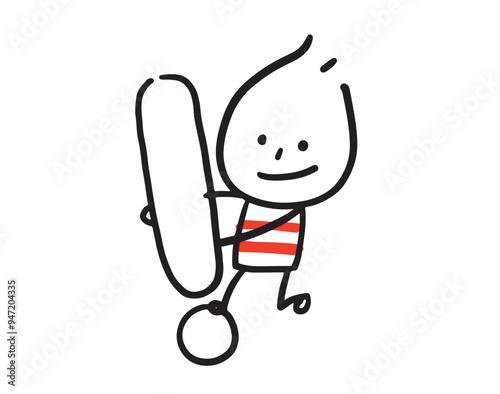Information Collection of hand drawn business worker icons. Vector illustration.	