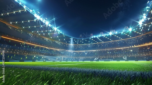 Illuminated Football Stadium at Night photo