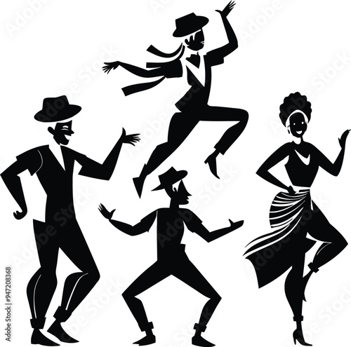 Botafogo Dance Outline Silhouette Graphics Collection