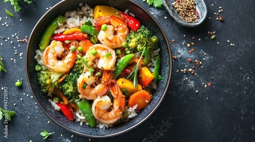 Shrimp and Vegetable Stir-Fry with Rice