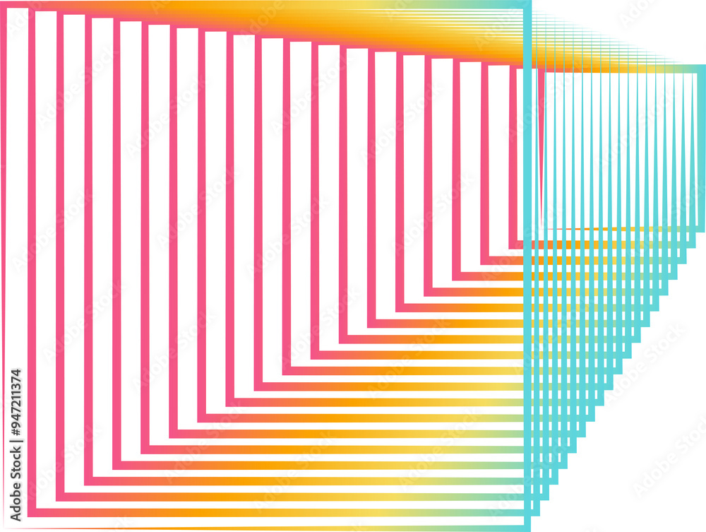 Obraz premium Square color blend line gradient technology concept, logo, template, frame