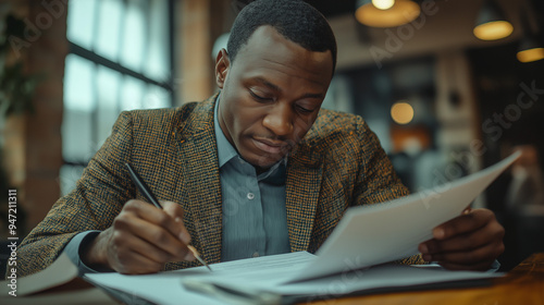 businessman signing business contract

