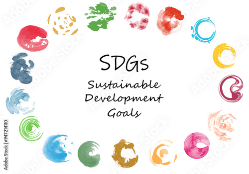 SDGs多様性イメージ17の円形フレーム2
