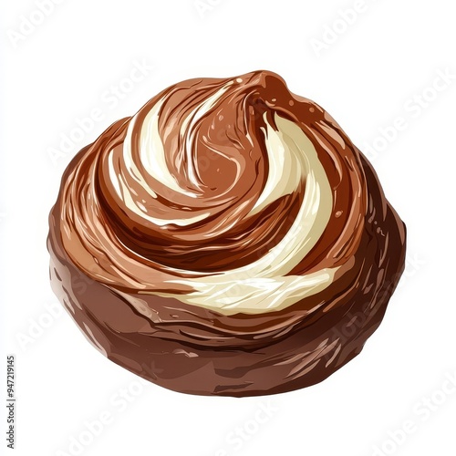 Swirled chocolate and white chocolate truffle candy.