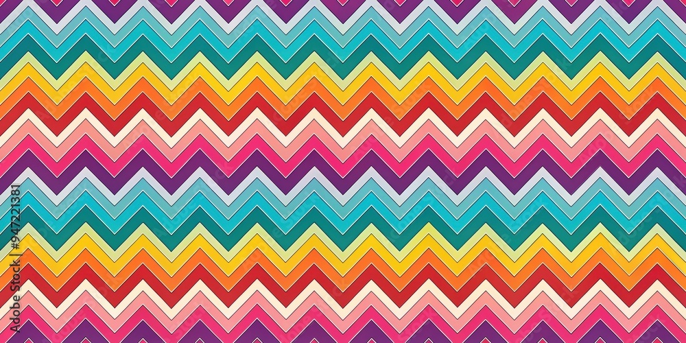 Fototapeta premium Colorful geometric triangle pattern with zigzag elements, abstract, background, triangle, geometric, colorful, zigzag, pattern