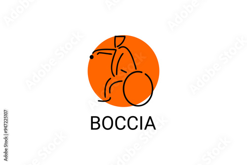 Boccia sport vector line icon. parasport. sport pictogram,athlete playing boccia vector illustration.