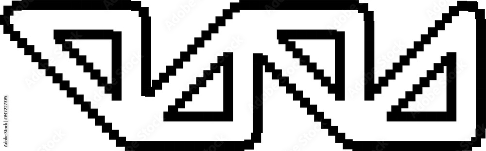 Triangle pixel shape icons and signs. Graphic elements Triangle pixel shape icons and signs. Graphic elements