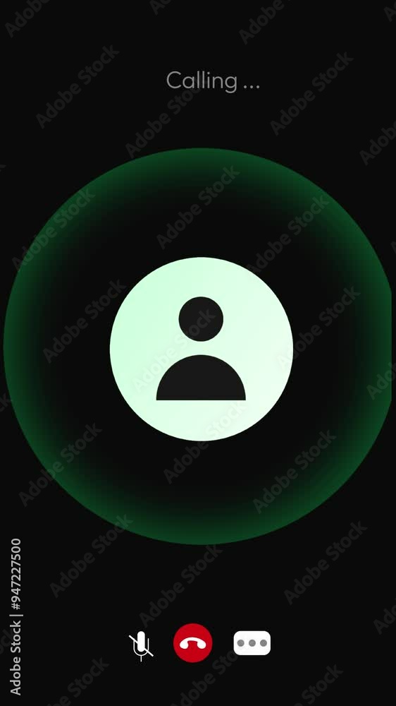 Vertical Calling Screen Animation 4k with ringing effect and black ...