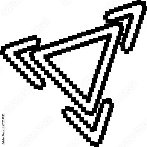 Triangle pixel shape icons and signs. Graphic elements