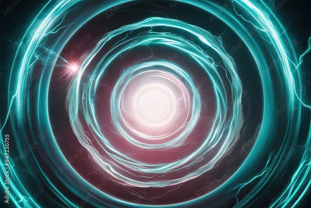 Radiant Cerulean Electric Shockwave Loop with Ethereal Vortex and Luminescent Aura Radiant Cerulean Electric Shockwave Loop with Ethereal Vortex and Luminescent Aura