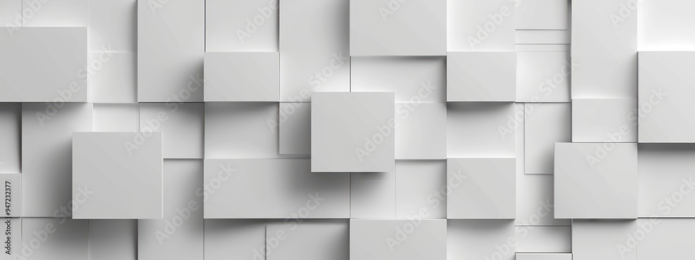 Minimalist 3D abstract pattern with white overlapping rectangular blocks. Minimalist 3D abstract pattern with white overlapping rectangular blocks.