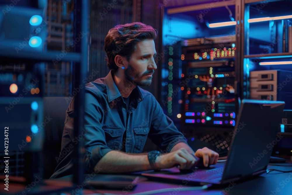 A person sitting at a desk with a laptop and possibly getting work done A person sitting at a desk with a laptop and possibly getting work done