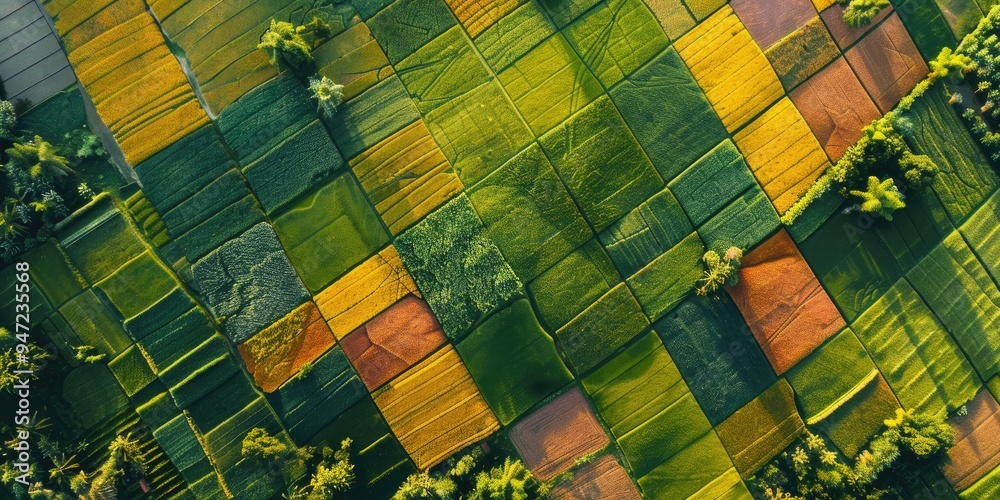 Vibrant Geometric Patterns in Rural Fields Vibrant Geometric Patterns in Rural Fields