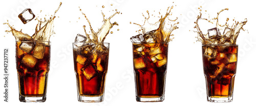 Cola splash png sticker, soft drink, transparent background photo