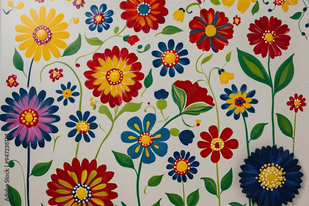 Scandinavian Handpainted Folk Art Featuring Vibrant Floral Designs Scandinavian Handpainted Folk Art Featuring Vibrant Floral Designs