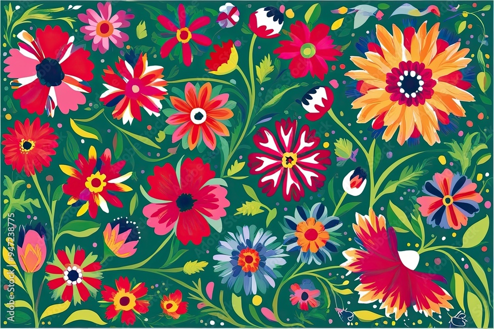 Charming Norwegian Scandinavian Folk Art with Vibrant Floral Patterns Charming Norwegian Scandinavian Folk Art with Vibrant Floral Patterns