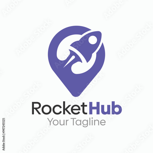 Rocket Hub Logo Design Template. Good for Business, Agency, Community and Organization