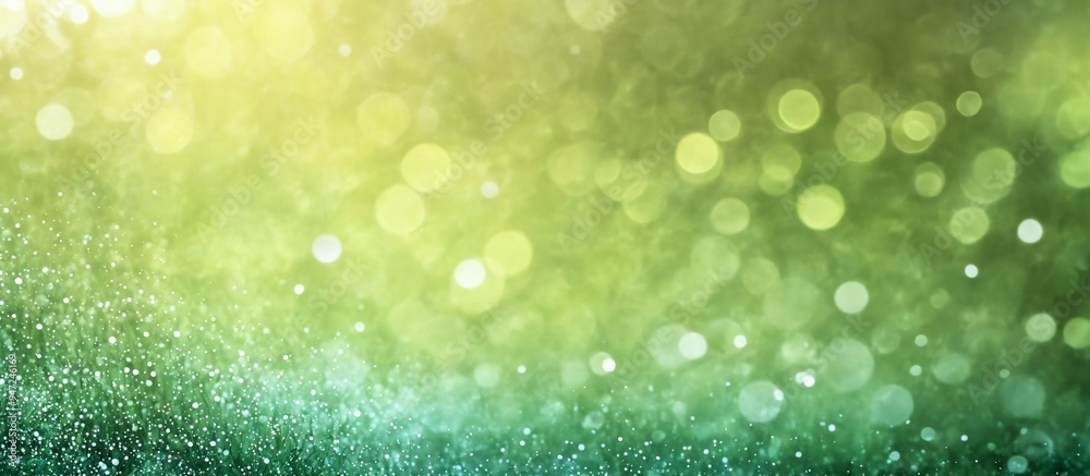 Obraz premium Close-up green background bokeh effect filled small white Summer