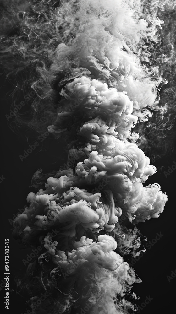 Fototapeta premium Abstract Art Of Liquid Dense Smoke Dark Grey and White Background