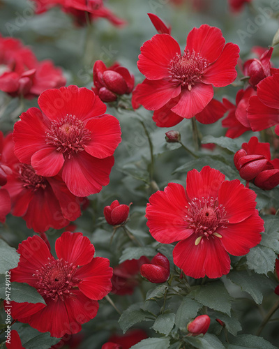 red flower, flower center, central flower, red bloom, floral center, vibrant red flower, flower close-up, detailed flower center, red petals, flower focal point, center of flower, botanical center, 