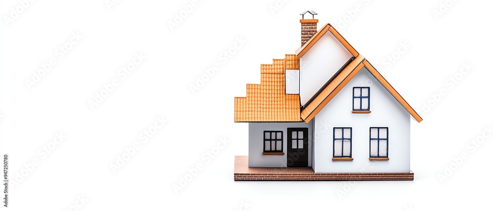 A charming model house with detailed architecture and a warm wooden roof, perfect for real estate marketing and decor inspiration. A charming model house with detailed architecture and a warm wooden roof, perfect for real estate marketing and decor inspiration.