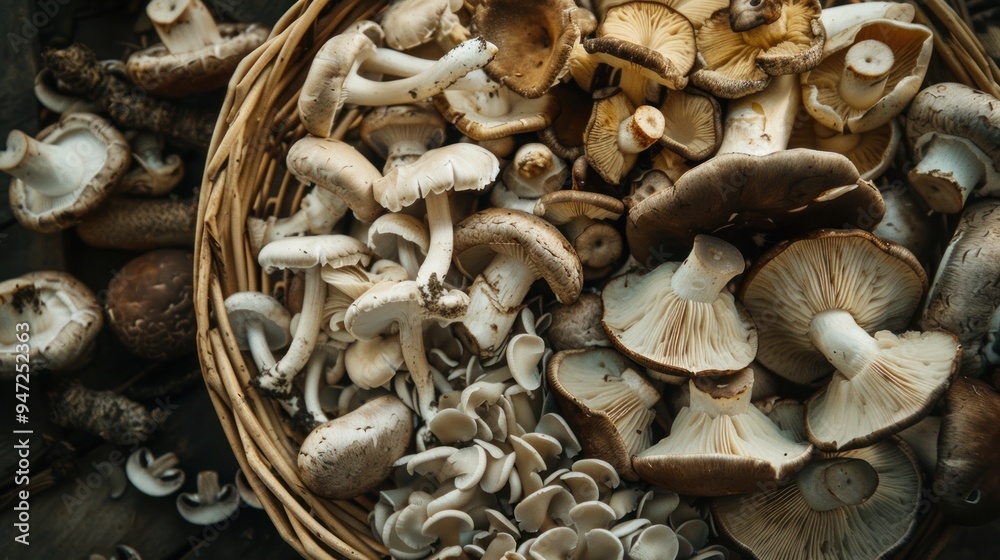 A Basket Full of Fresh Mushrooms A Basket Full of Fresh Mushrooms