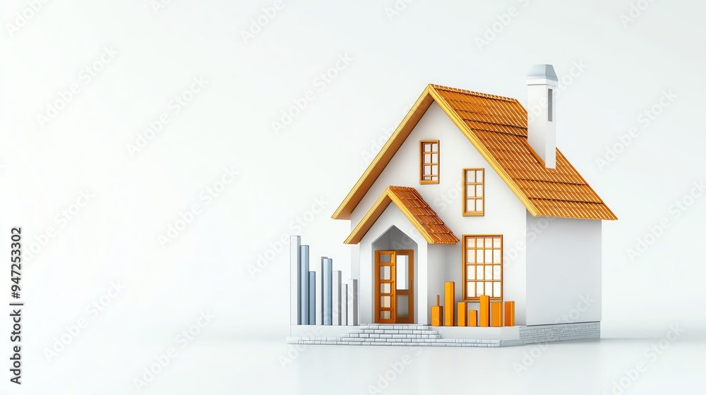 A miniature house model with a wooden roof, symbolizing real estate growth and investment potential in a minimalistic setting. A miniature house model with a wooden roof, symbolizing real estate growth and investment potential in a minimalistic setting.