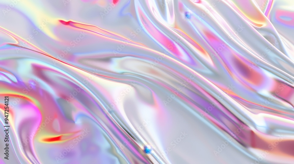 Iridescent Silver Wavy Marble Texture, a vibrant blend of shimmering silver and pastel hues, featuring fluid stripes and a holographic finish for a modern artistic appeal. Iridescent Silver Wavy Marble Texture, a vibrant blend of shimmering silver and pastel hues, featuring fluid stripes and a holographic finish for a modern artistic appeal.