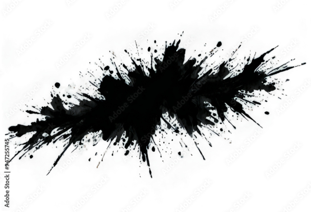 an abstract black splash with varying brush strokes and stains, mimicking a grunge style, isolated on a transparent background. The design should have a dynamic, flowing look, an abstract black splash with varying brush strokes and stains, mimicking a grunge style, isolated on a transparent background. The design should have a dynamic, flowing look,