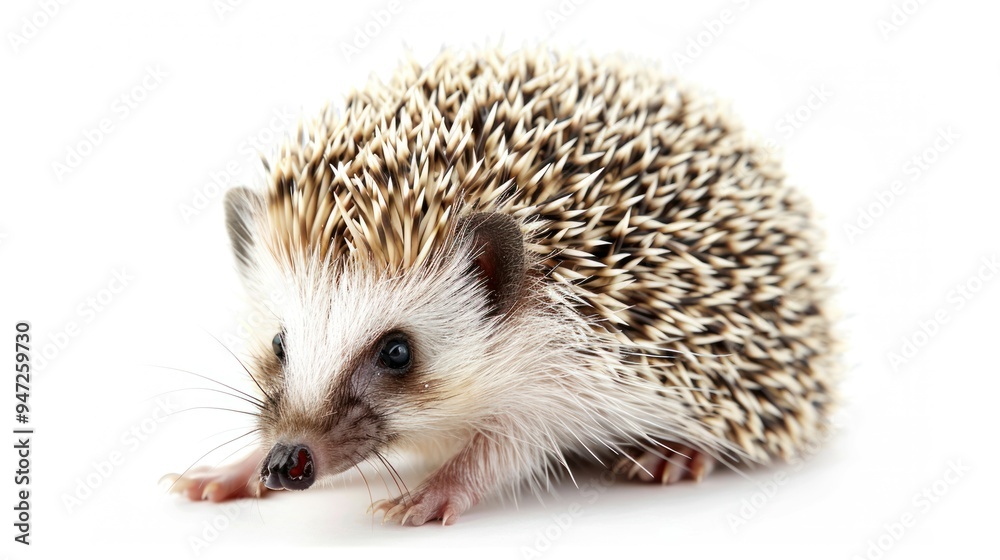 Obraz premium The most beautiful and cute hedgehog that looks very realistic on a white background.