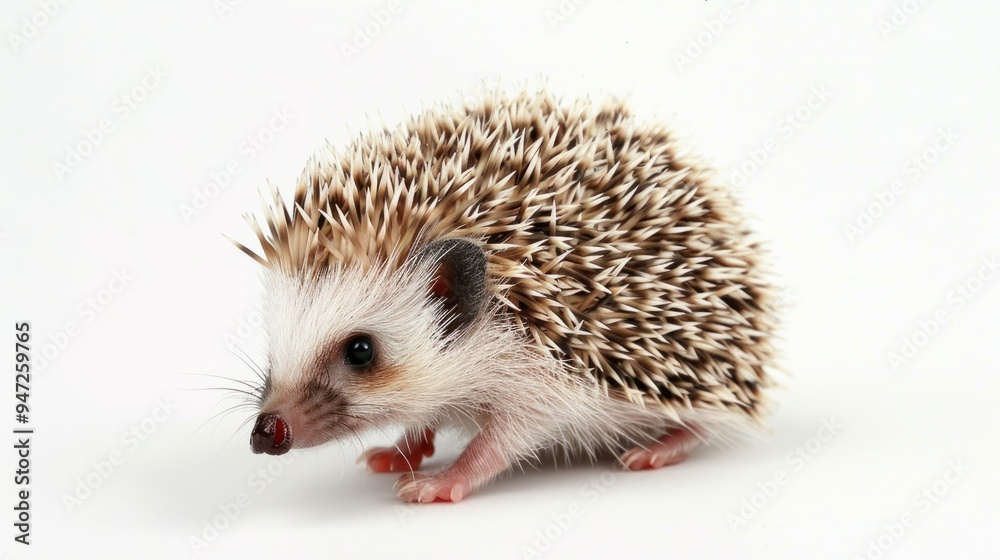 The most beautiful and cute hedgehog that looks very realistic on a white background. The most beautiful and cute hedgehog that looks very realistic on a white background.