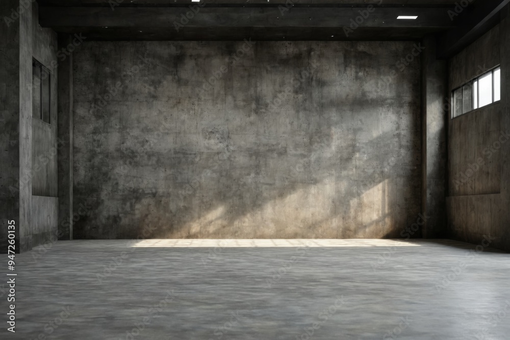 Empty room large windows right side has concrete Modern room wit Empty room large windows right side has concrete Modern room wit