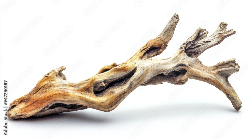 Photograph of driftwood for an aquarium on a white background, Photograph of driftwood for an aquarium on a white background,