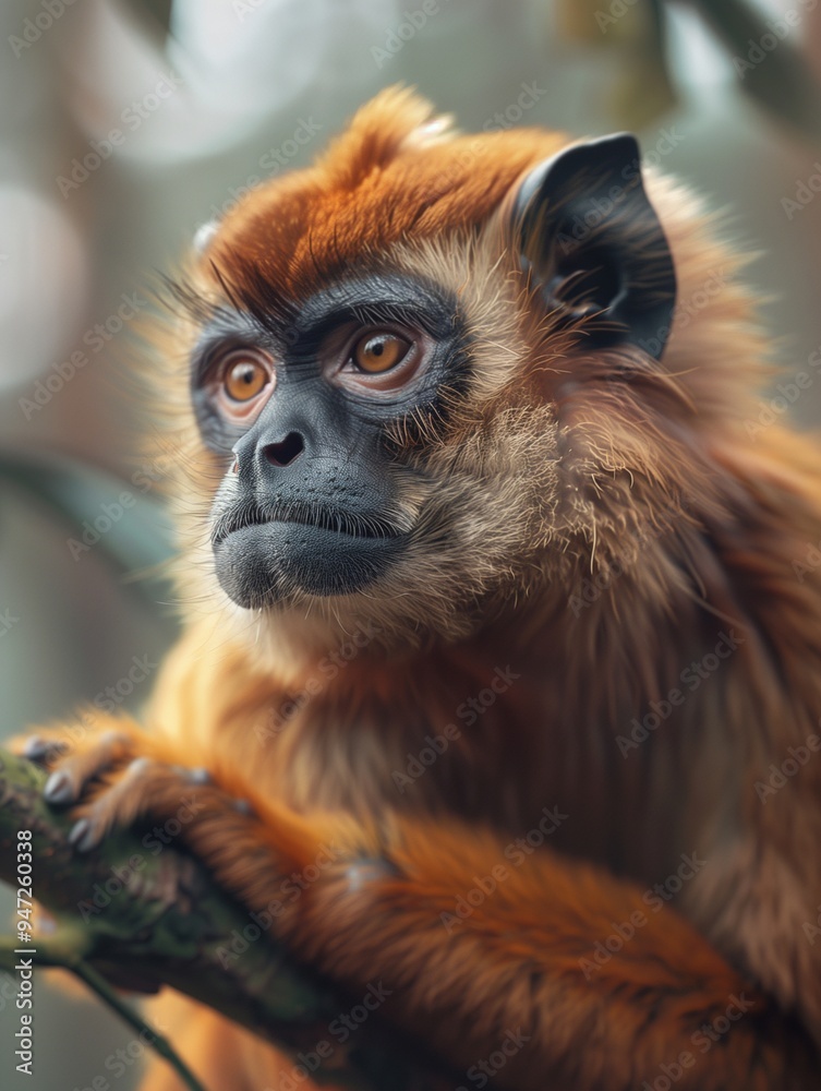 Portrait of a Tropical Spider Monkey, Close Up in Natural Surroundings Portrait of a Tropical Spider Monkey, Close Up in Natural Surroundings