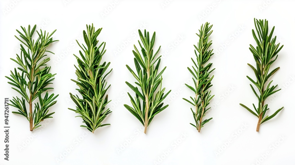 Obraz premium Rosemary herbs isolated on a white background 